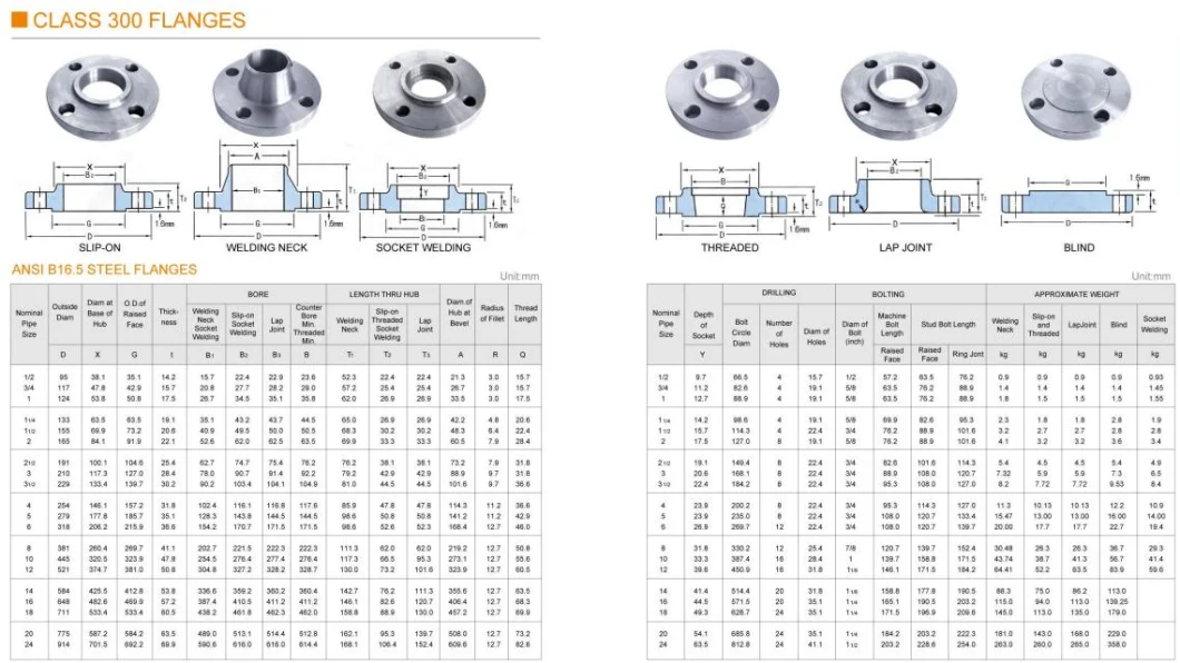 Size as Customized Stainless Steel Slip-on /Welding Neck/Socket Welding/Threaded/Lap Joint/Blind Flange